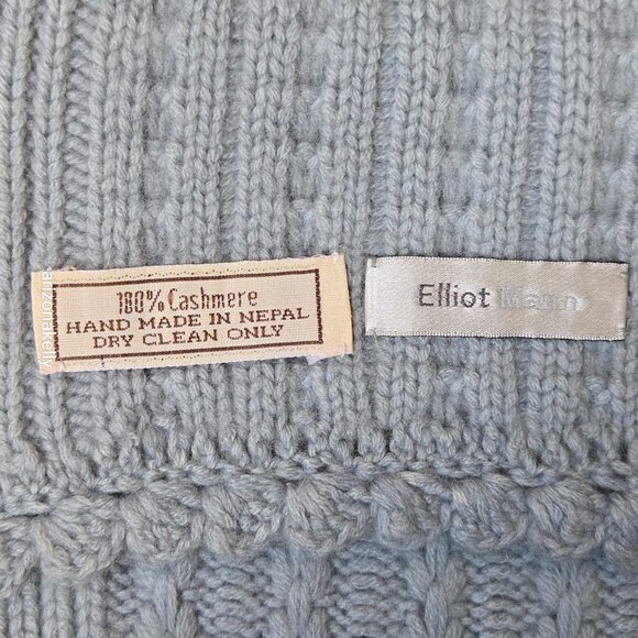 NWOT Cashmere Scarf Extra Long Elliot Mann Blue - Picture 2 of 13
